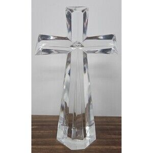 Teleflora Gift Fine Bohemian 24% Lead Crystal Cross Czech Republic 7.5" Tall